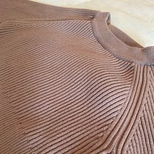 Cropped Dark Purple Knit Sweater